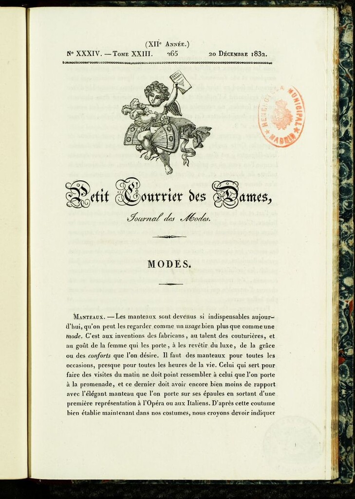 Miniatura de Petit Courrier Des Dames del 20 de diciembre de 1832