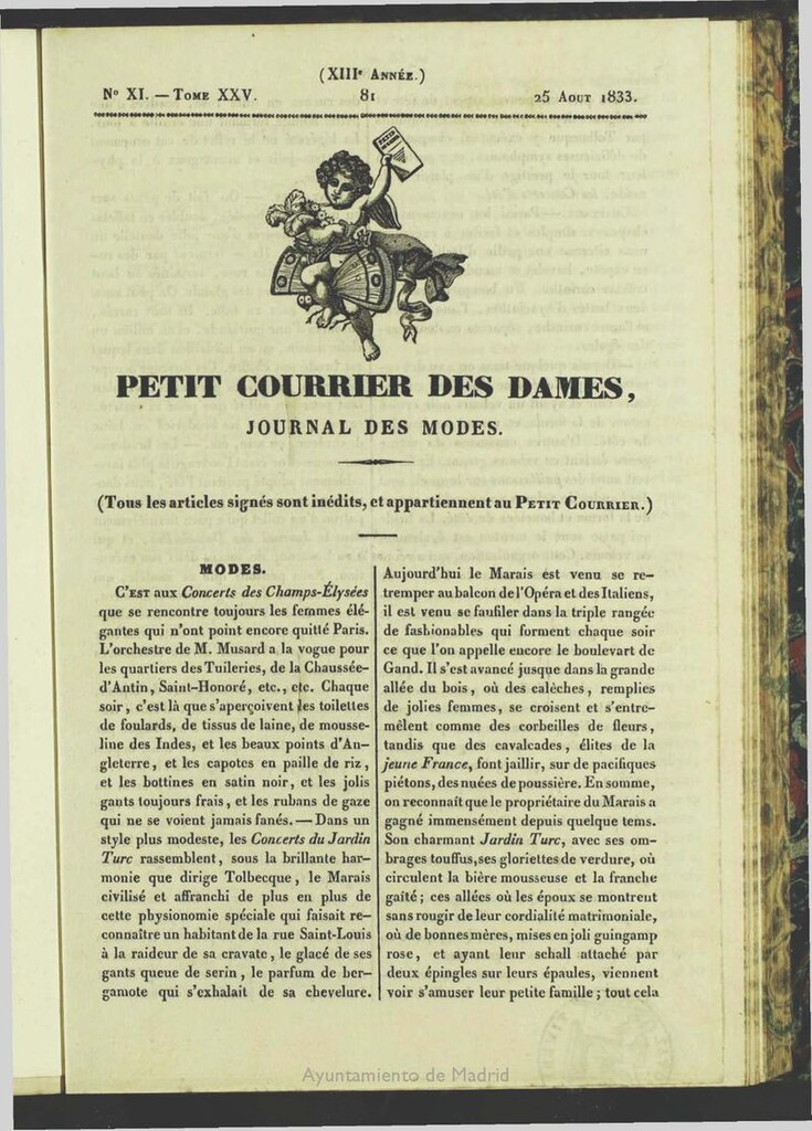 Miniatura de Petit Courrier des Dames : journal des modes del 25 de Agosto de 1833