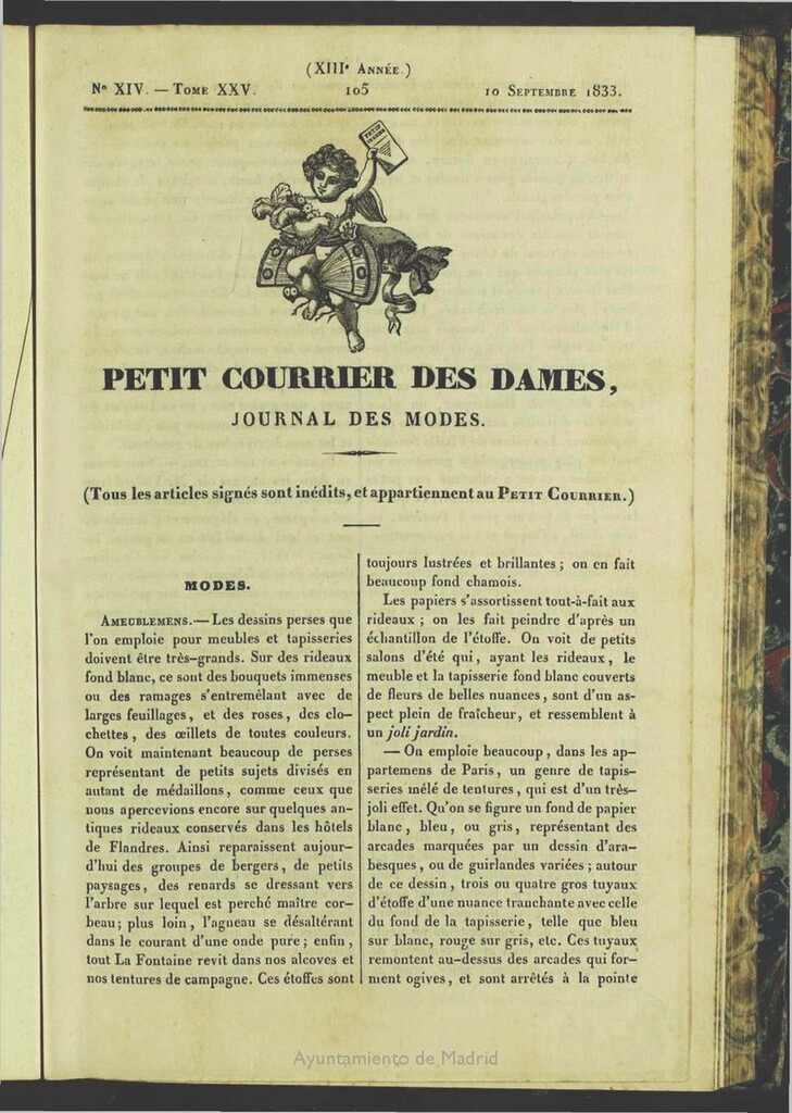 Miniatura de Petit Courrier des Dames : journal des modes del 10 de Septiembre de 1833