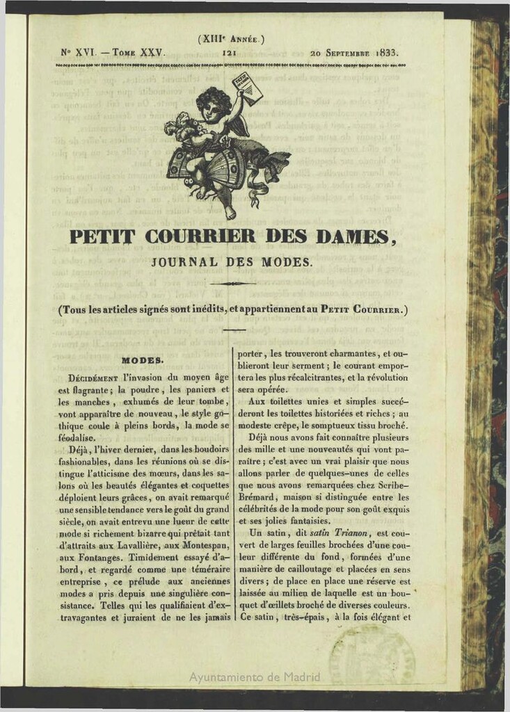 Miniatura de Petit Courrier des Dames : journal des modes del 20 de Septiembre de 1833