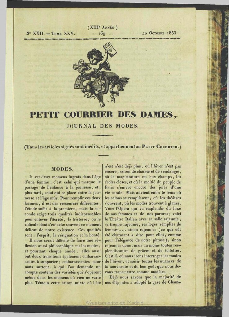 Miniatura de Petit Courrier des Dames : journal des modes del 20 de Octubre de 1833