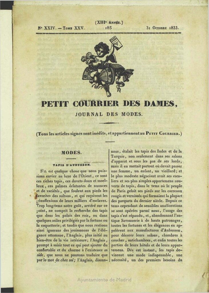 Miniatura de Petit Courrier des Dames : journal des modes del 31 de Octubre de 1833
