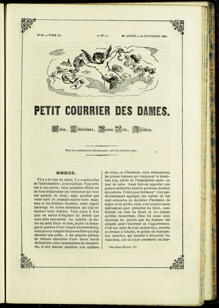 Miniatura de Petit Courrier Des Dames del 20 de noviembre de 1846