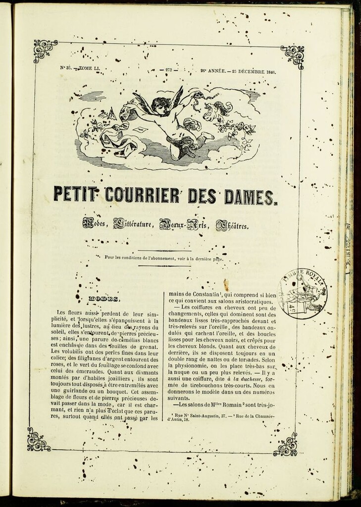Miniatura de Petit Courrier Des Dames del 25 de diciembre de 1846