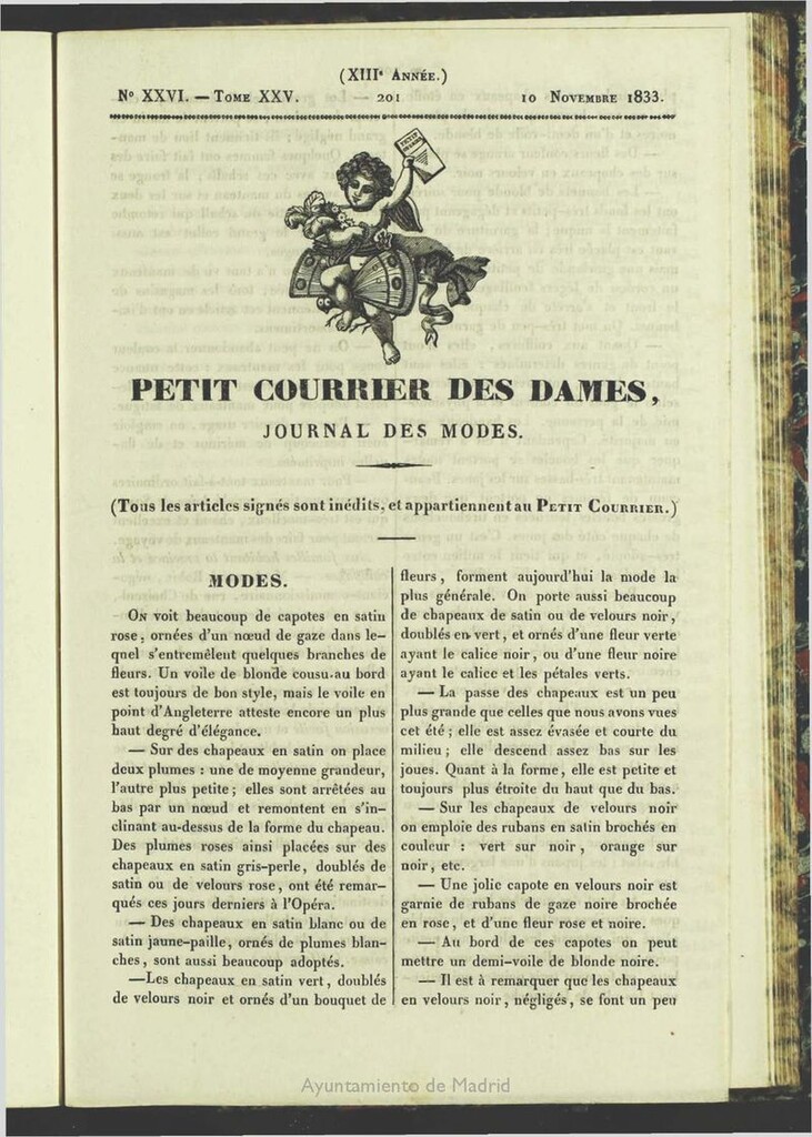 Miniatura de Petit Courrier des Dames : journal des modes del 10 de Noviembre de 1833