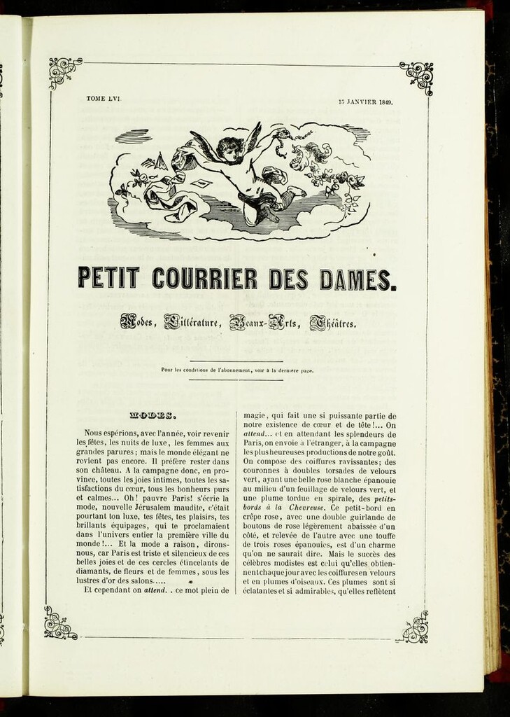 Miniatura de Petit Courrier des Dames : annonces des modes, des nouveautés et des arts del 15 de Enero de 1849