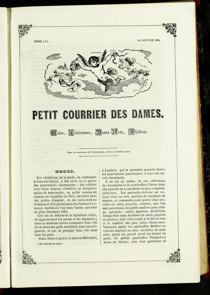 Miniatura de Petit Courrier des Dames : annonces des modes, des nouveautés et des arts del 20 de Enero de 1849
