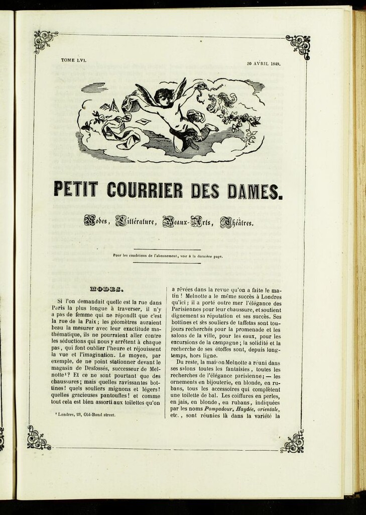 Miniatura de Petit Courrier des Dames : annonces des modes, des nouveautés et des arts del 30 de Abril de 1849