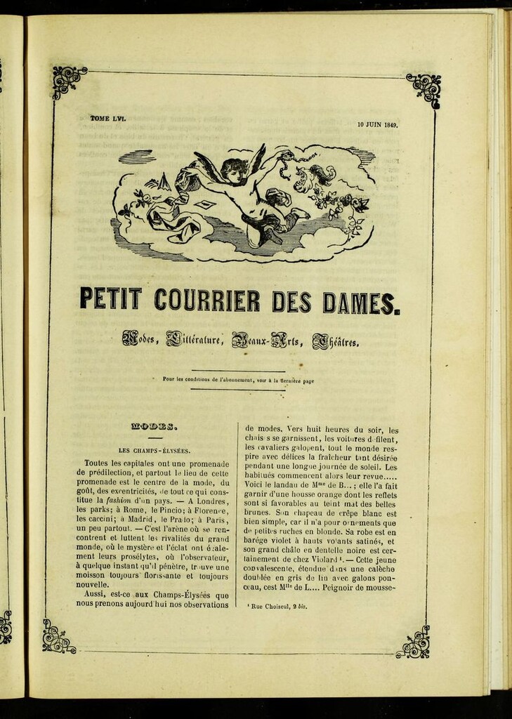 Miniatura de Petit Courrier des Dames : annonces des modes, des nouveautés et des arts del 10 de Junio de 1849