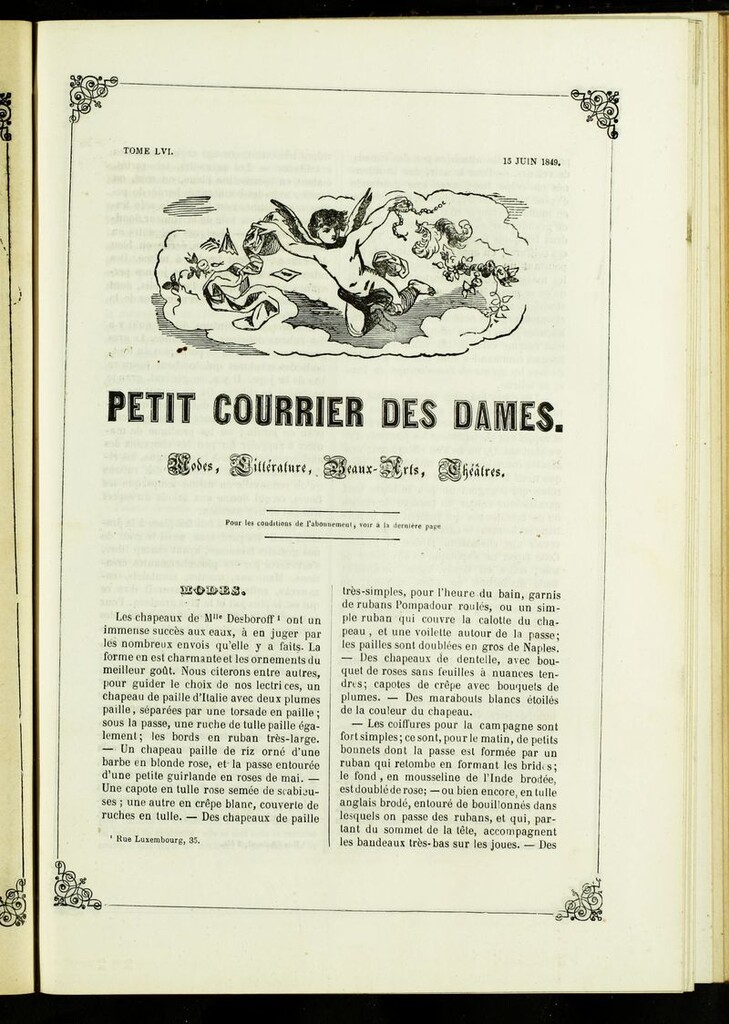 Miniatura de Petit Courrier des Dames : annonces des modes, des nouveautés et des arts del 15 de Junio de 1849