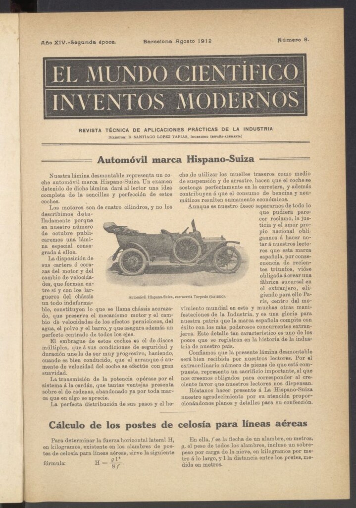Miniatura de El Mundo Científico. Inventos Modernos de agosto de 1912