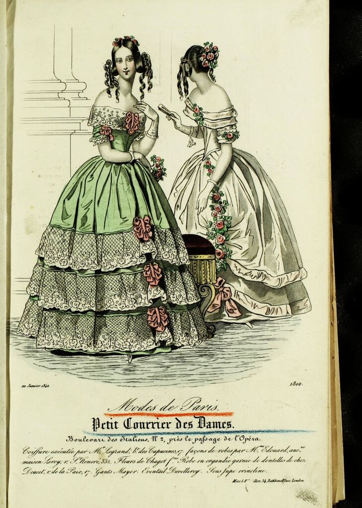 Miniatura de Petit Courrier Des Dames del 31 de diciembre de 1849.Figurines