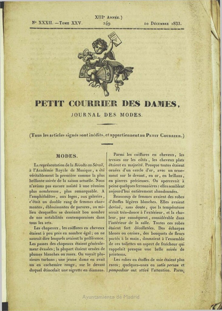 Miniatura de Petit Courrier des Dames : journal des modes del 10 de Diciembre de 1833