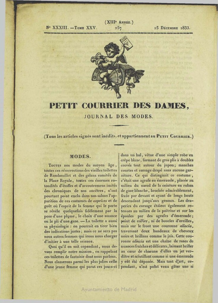 Miniatura de Petit Courrier des Dames : journal des modes del 15 de Diciembre de 1833
