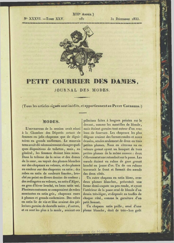 Miniatura de Petit Courrier des Dames : journal des modes del 31 de Diciembre de 1833
