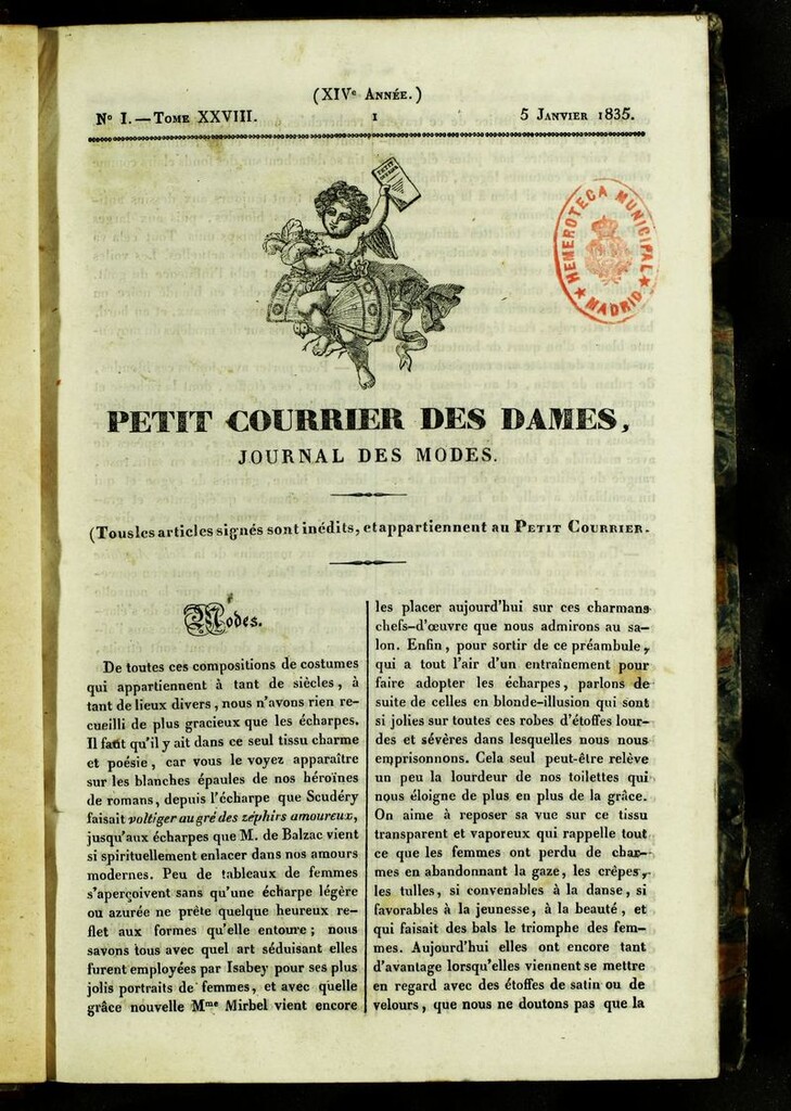 Miniatura de Petit Courrier des Dames : annonces des modes, des nouveautés et des arts del 5 de Enero de 1835