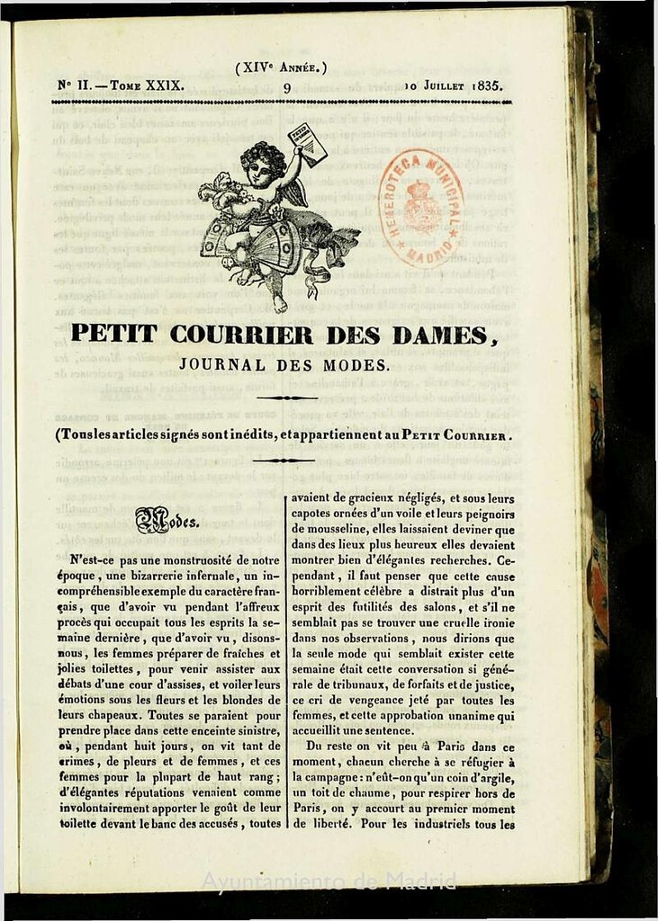 Miniatura de Petit Courrier des Dames : annonces des modes, des nouveautés et des arts del 10 de Julio de 1835