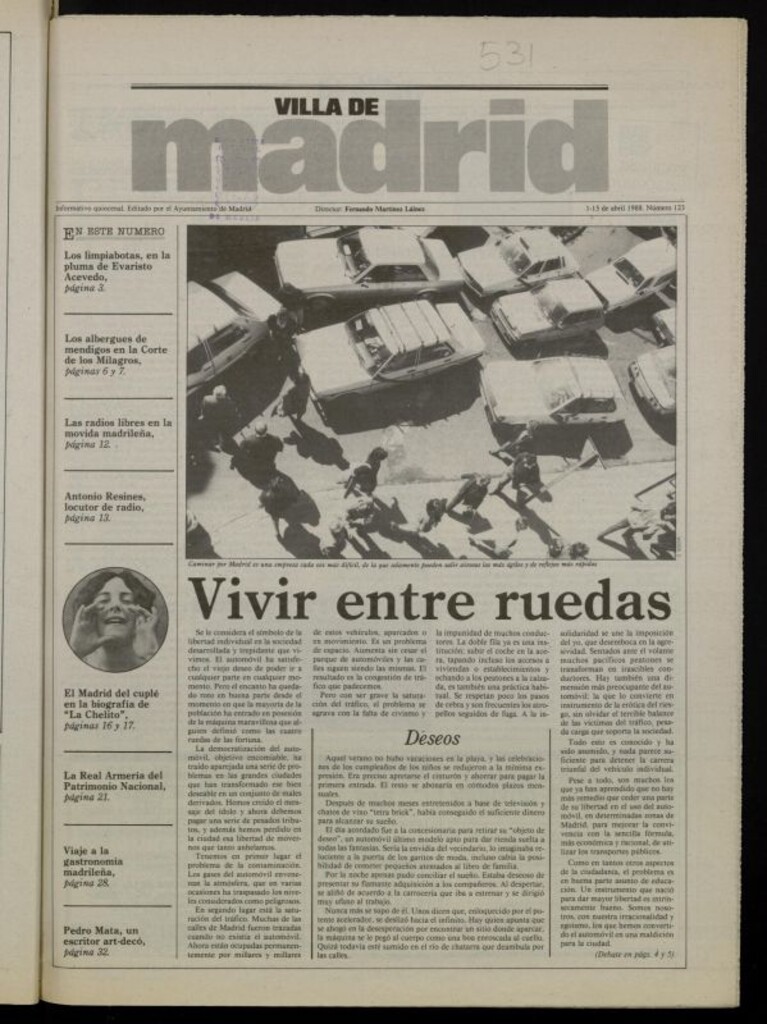 Miniatura de Villa de Madrid: informativo quincenal del 1 de abril de 1988, nº 123