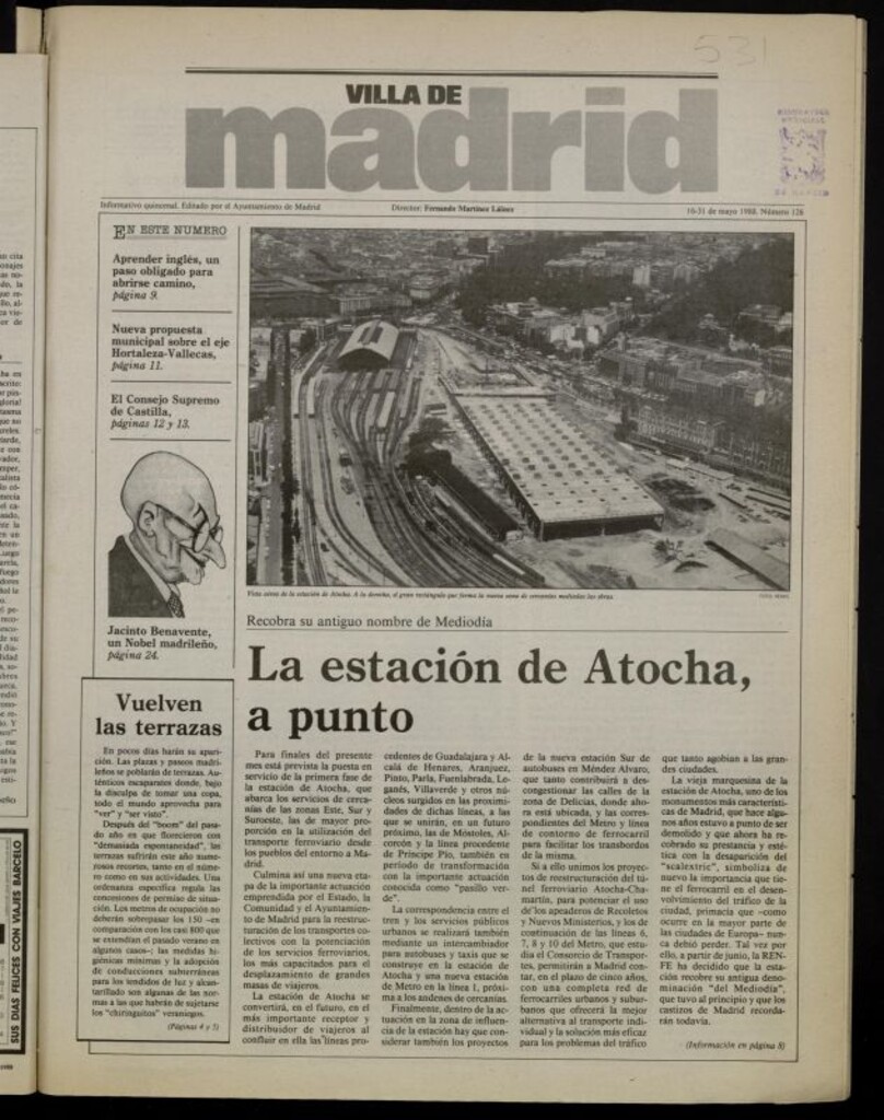 Miniatura de Villa de Madrid: informativo quincenal del 16 de mayo de 1988, nº 126