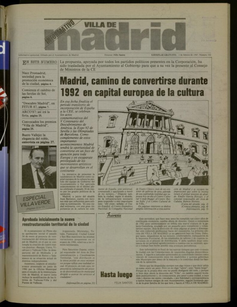 Miniatura de Villa de Madrid: informativo quincenal del 1 de febrero de 1987, nº 102