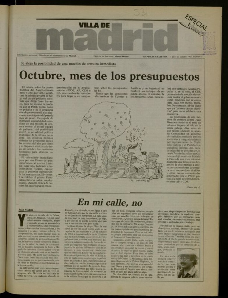 Miniatura de Villa de Madrid: informativo quincenal del 1 de octubre de 1987, nº 113
