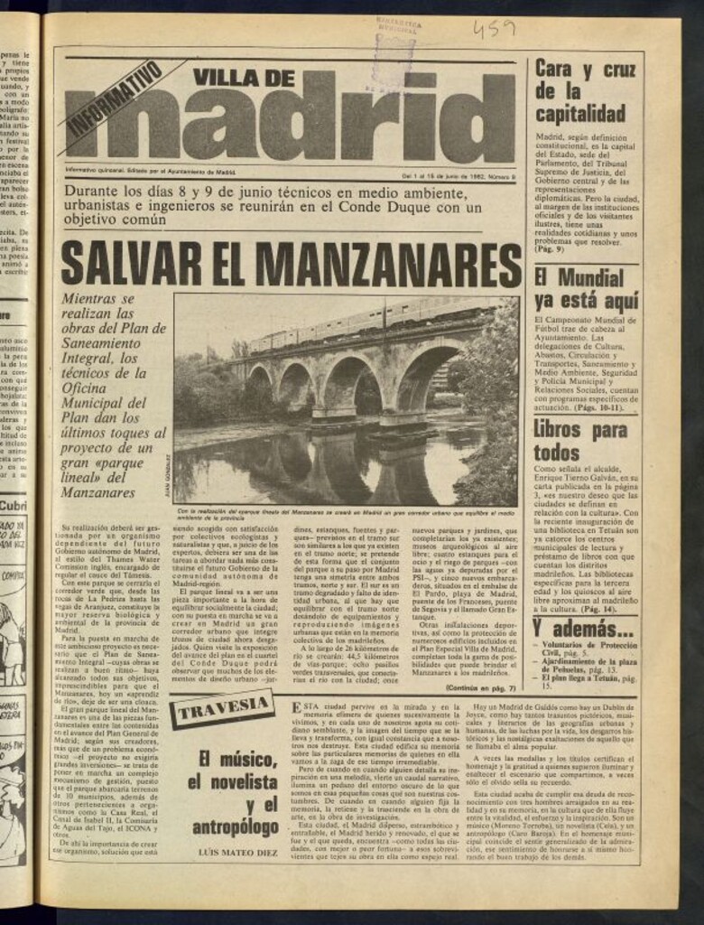 Miniatura de Villa de Madrid: informativo quincenal del 1 de junio de 1982, nº 9