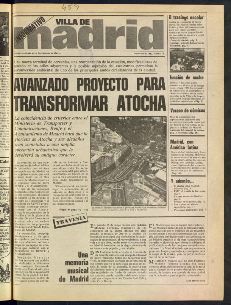 Miniatura de Villa de Madrid: informativo quincenal del 1 de septiembre de 1982, nº 13