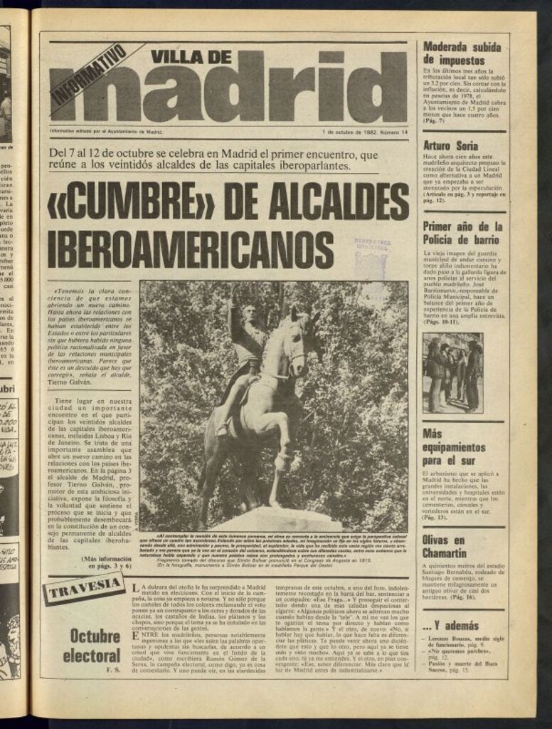 Miniatura de Villa de Madrid: informativo quincenal del 1 de octubre de 1982, nº 14