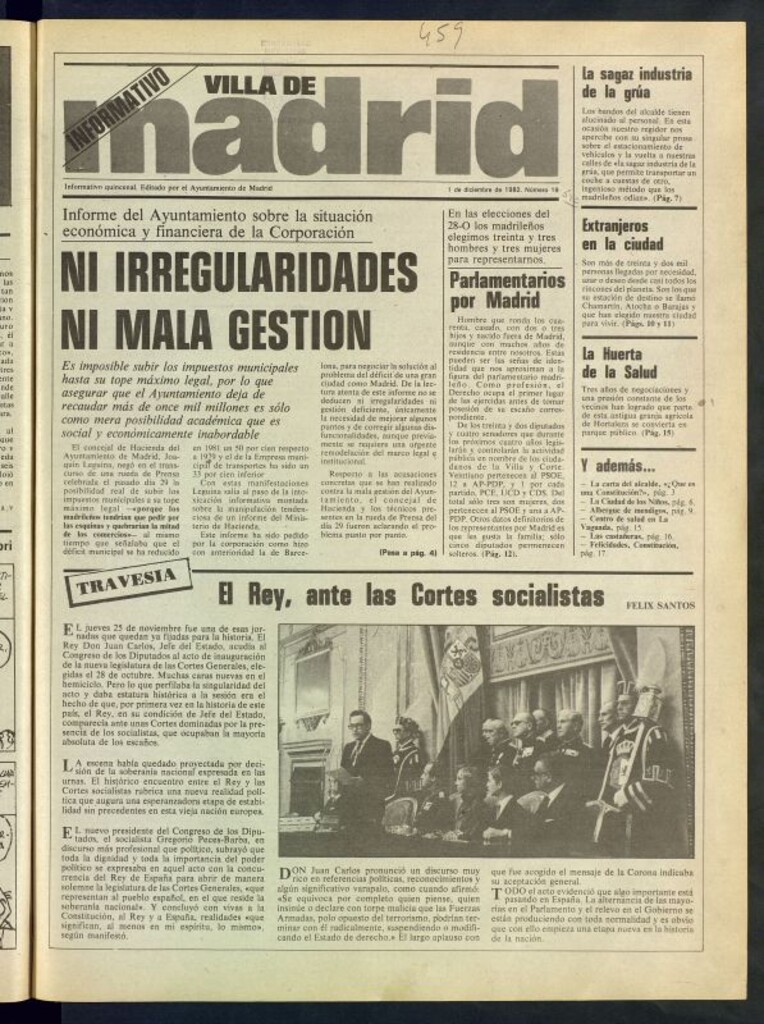 Miniatura de Villa de Madrid: informativo quincenal del 1 de diciembre de 1982, nº 19
