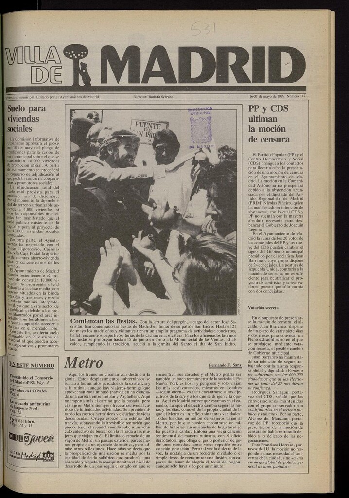 Miniatura de Villa de Madrid: informativo quincenal del 16 de mayo de 1989, nº 147