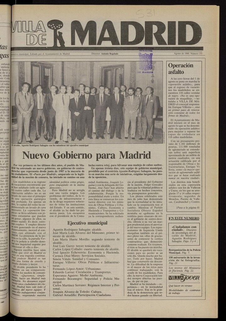 Miniatura de Villa de Madrid: informativo quincenal del 1 de agosto de 1989, nº 151