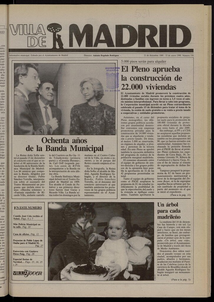 Miniatura de Villa de Madrid: informativo quincenal del 21 de diciembre de 1989, nº 158