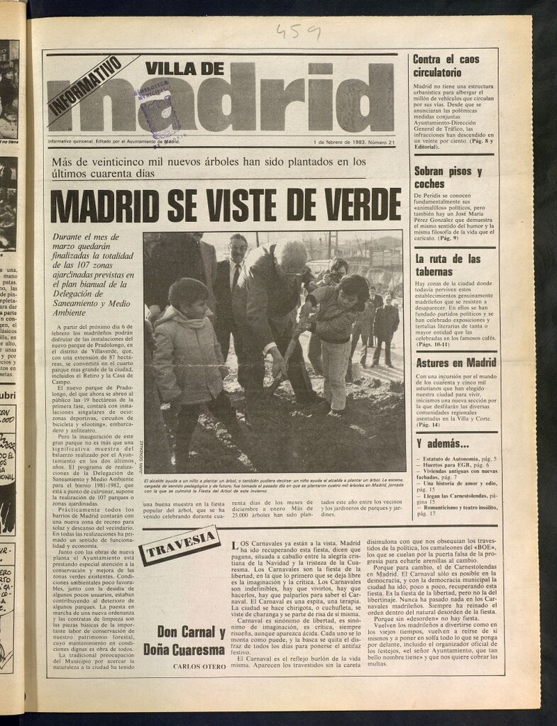 Miniatura de Villa de Madrid: informativo quincenal del 1 de febrero de 1983, Nº 21