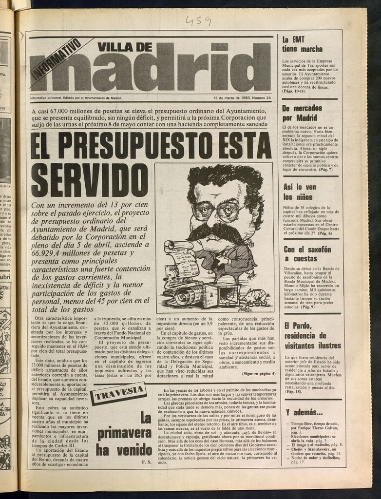 Miniatura de Villa de Madrid: informativo quincenal del 15 de marzo de 1983, Nº 24