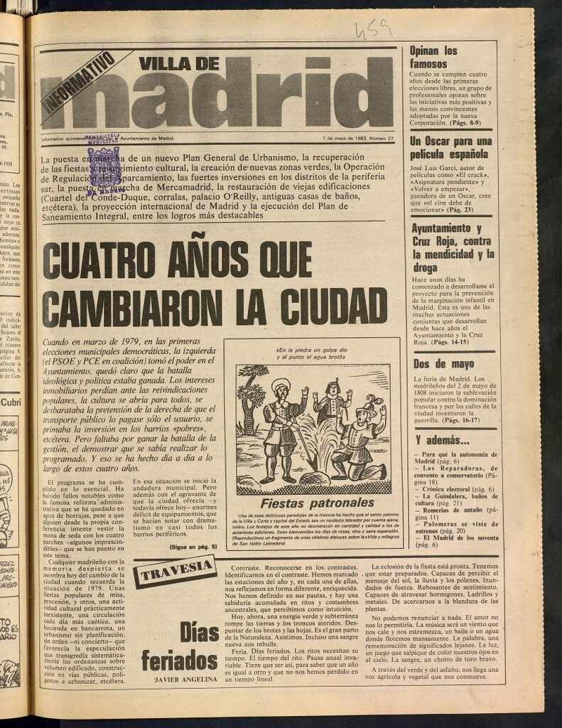 Miniatura de Villa de Madrid: informativo quincenal del 1 de mayo de 1983, nº 27