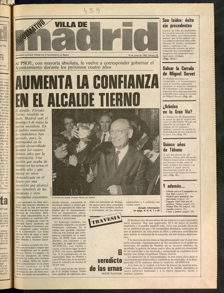 Miniatura de Villa de Madrid: informativo quincenal del 15 de mayo de 1983, nº 28