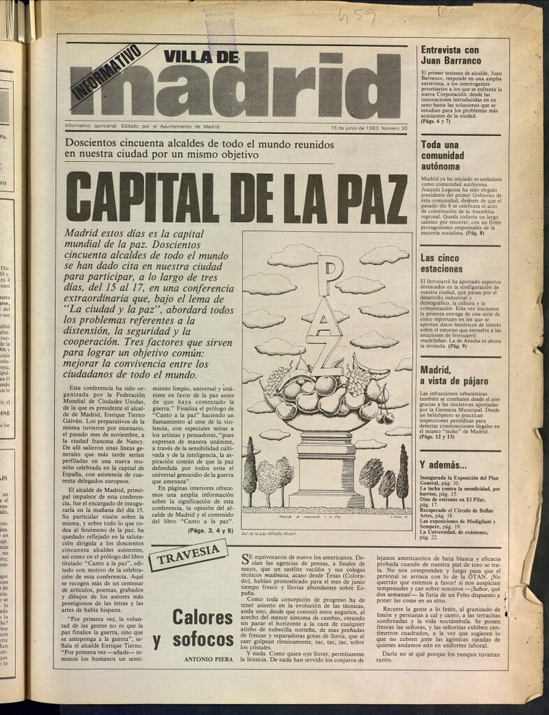 Miniatura de Villa de Madrid: informativo quincenal del 15 de junio de 1983, nº 30