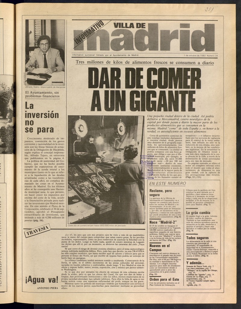 Miniatura de Villa de Madrid: informativo quincenal del 1 de octubre de 1983, nº 34