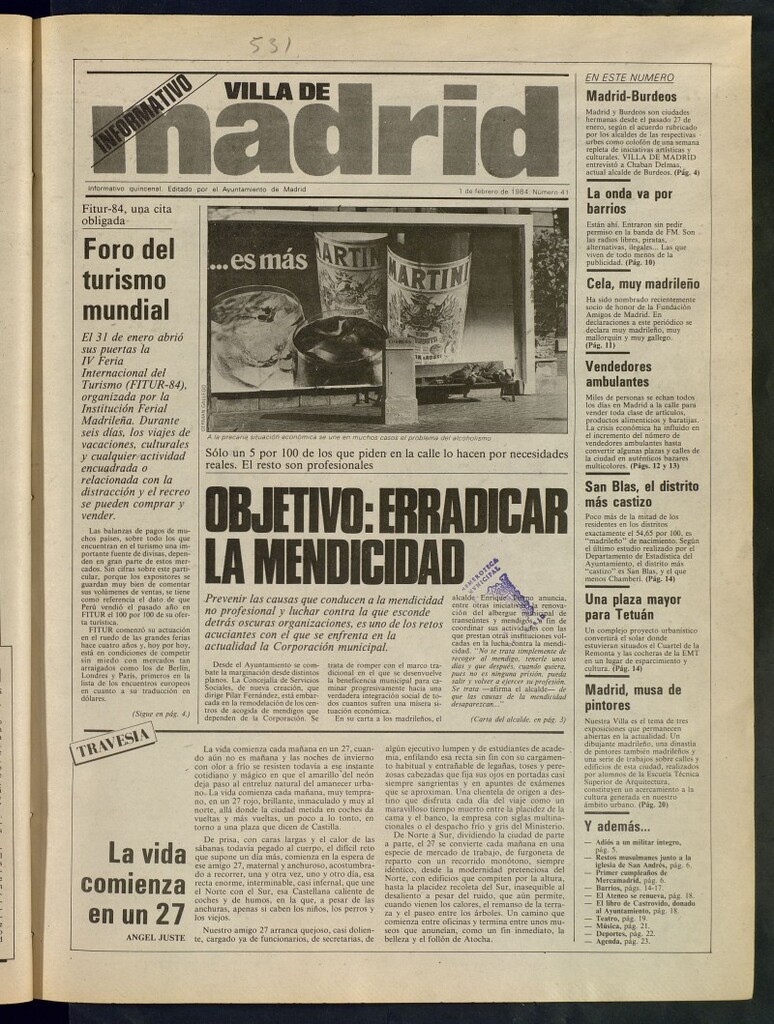 Miniatura de Villa de Madrid: informativo quincenal del 1 de febrero de 1984, nº 41