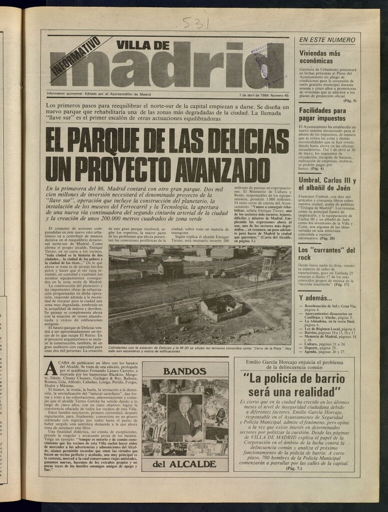 Miniatura de Villa de Madrid: informativo quincenal del 1 de abril de 1984, nº 45