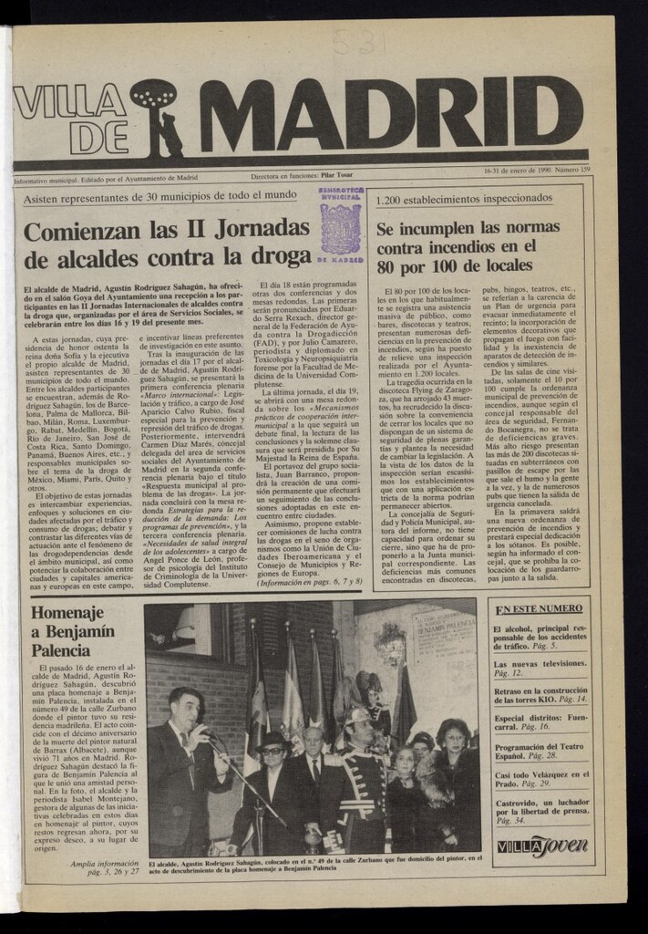 Miniatura de Villa de Madrid: informativo quincenal del 16 de enero de 1990, nº 159