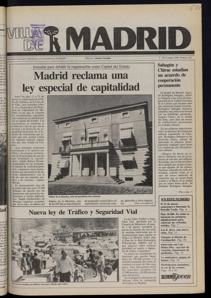 Miniatura de Villa de Madrid: informativo quincenal del 5 de marzo de 1990, nº 162