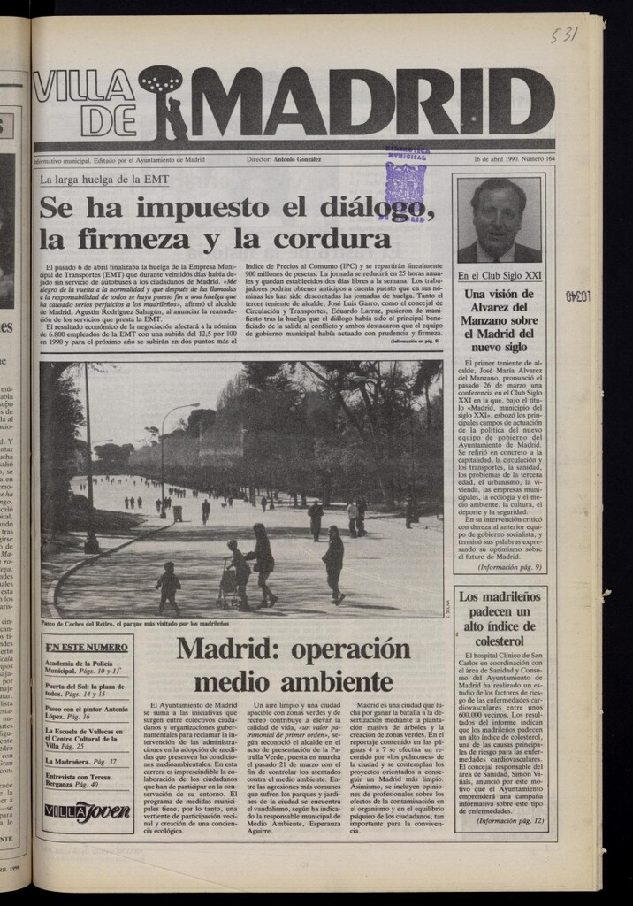 Miniatura de Villa de Madrid: informativo quincenal del 16 de abril de 1990, nº 164