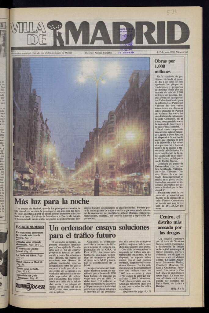 Miniatura de Villa de Madrid: informativo quincenal del 4 de junio de 1990, nº 168
