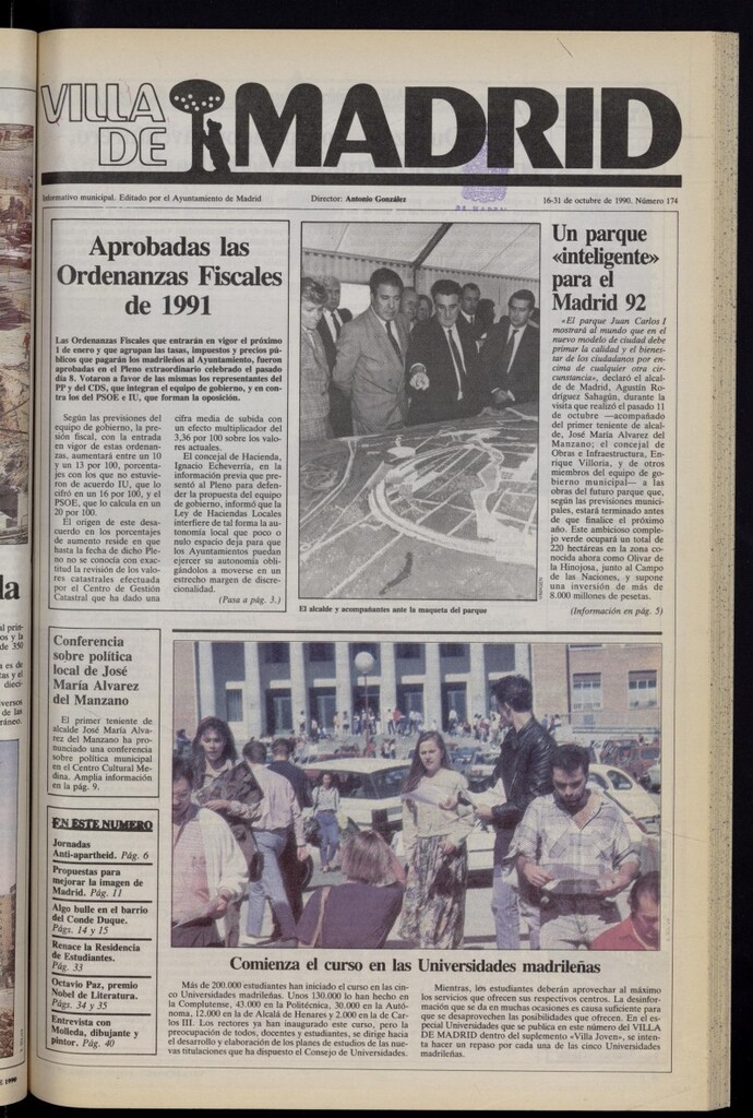 Miniatura de Villa de Madrid: informativo quincenal del 16 de octubre de 1990, nº 174