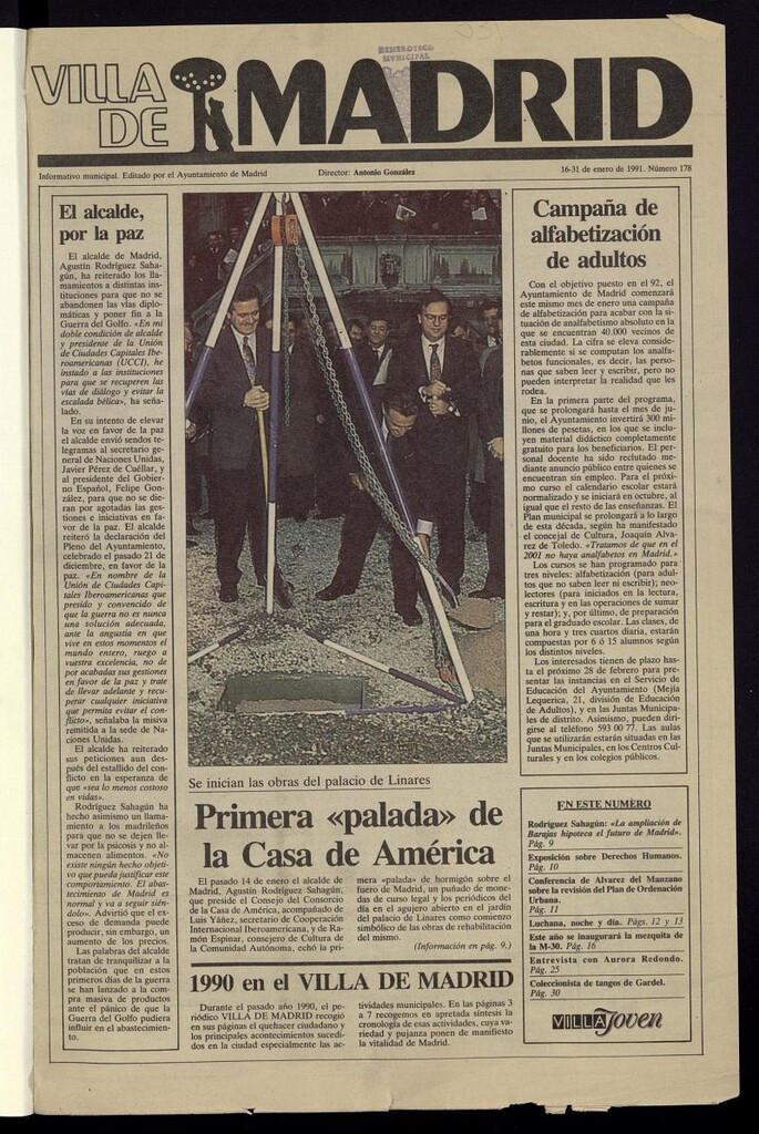 Miniatura de Villa de Madrid: informativo quincenal del 16 de enero de 1991, nº 178