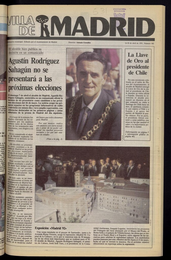Miniatura de Villa de Madrid: informativo quincenal del 16 de abril de 1991, nº 183