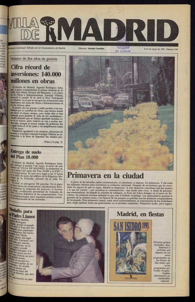Miniatura de Villa de Madrid: informativo quincenal del 6 de mayo de 1991, nº 184
