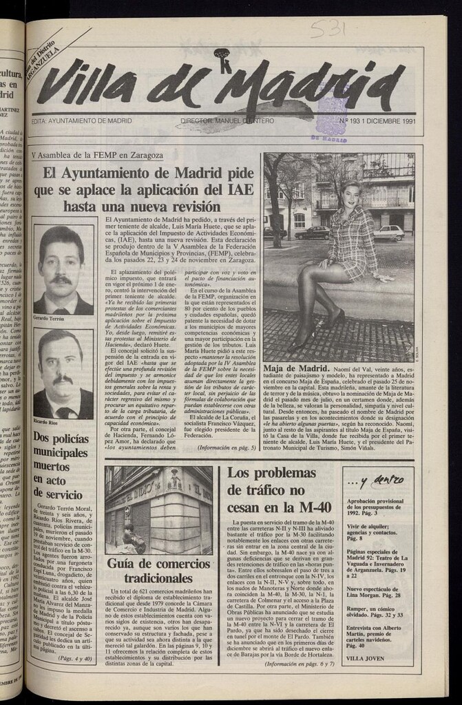 Miniatura de Villa de Madrid: informativo quincenal del 1 de diciembre de 1991, nº 193