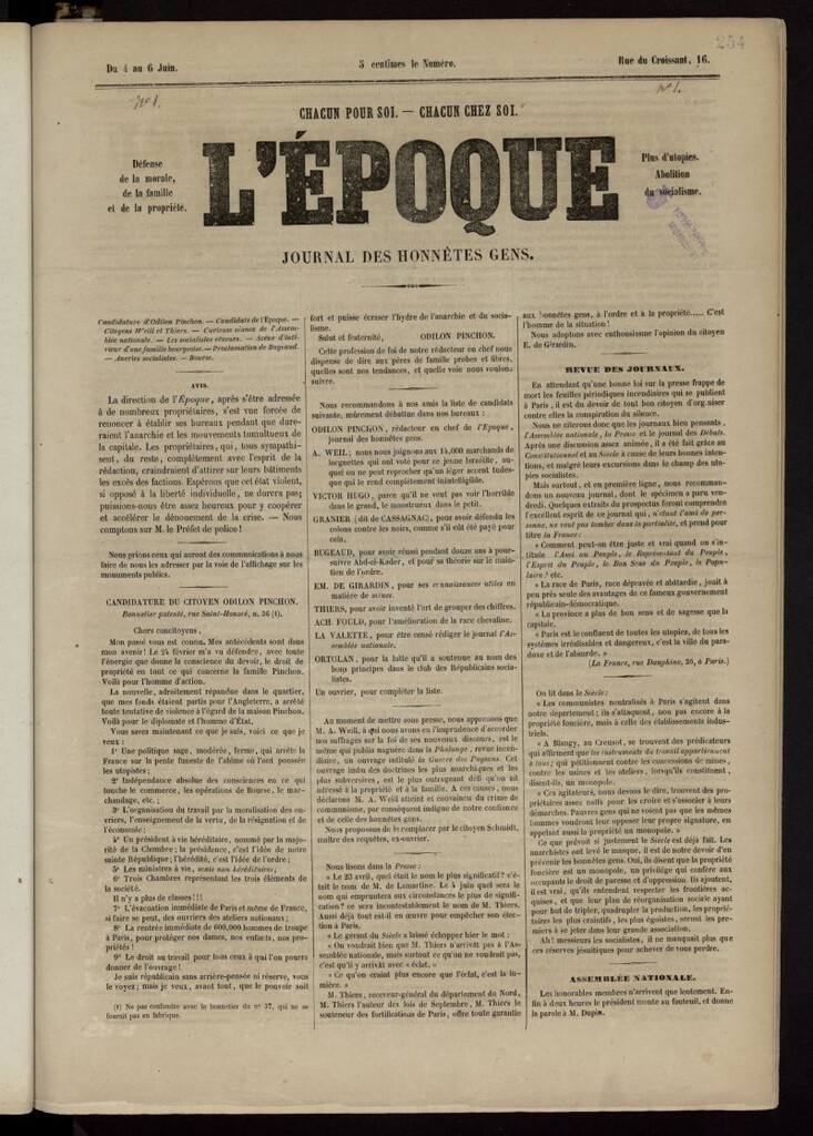 Miniatura de L´Époque: journal des honnêtes gens